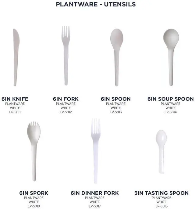 Alt view image 6 of 7 - Eco-Products EP-S017 Plantware CPLA Cutlery - Fork - White - 1,000/Carton