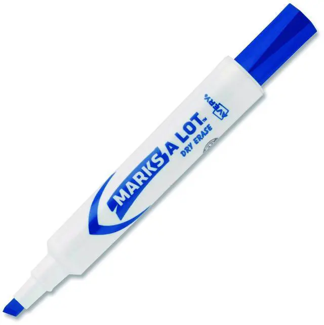 Main image of MARKS A LOT Desk-Style Dry Erase Markers Broad Chisel Tip Blue 24406