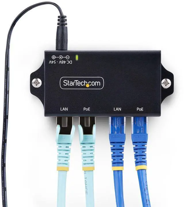 Alt view image 2 of 7 - StarTech 2-Port Gigabit Midspan PoE+ Injector, 30W AF221C-POE-INJECTOR