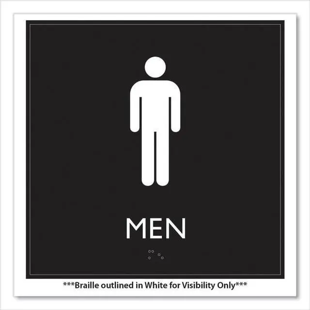 Alt view image 2 of 4 - ADA Sign Men Plastic 8 x 8 Clear/White 66914