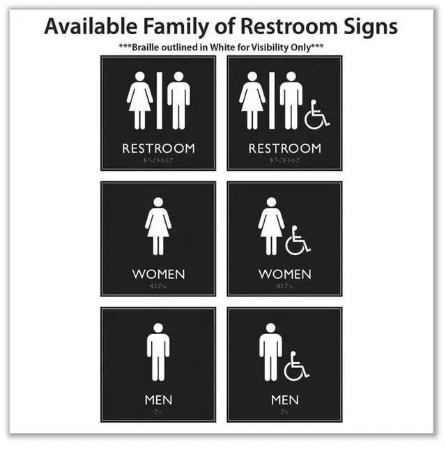 Alt view image 4 of 4 - ADA Sign Men Plastic 8 x 8 Clear/White 66914