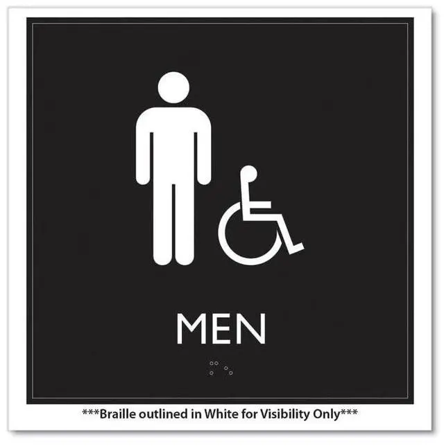 Alt view image 2 of 4 - ADA Sign Men Accessible Plastic 8 x 8 Clear/White 66915