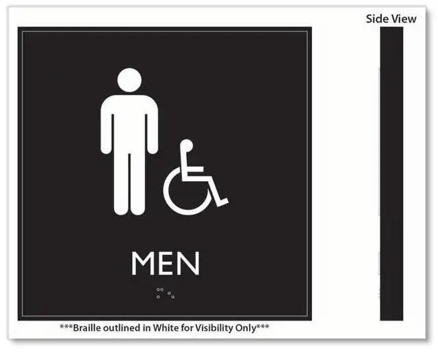 Alt view image 3 of 4 - ADA Sign Men Accessible Plastic 8 x 8 Clear/White 66915
