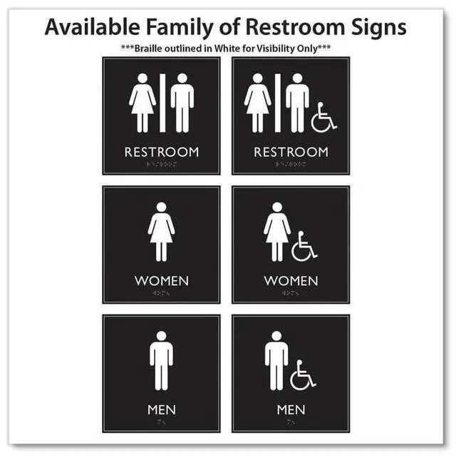 Alt view image 4 of 4 - ADA Sign Men Accessible Plastic 8 x 8 Clear/White 66915