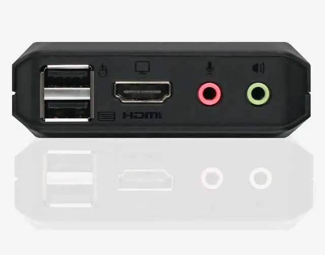 Alt view image 3 of 13 - IOGEAR 2-Port 4K KVM Switch with HDMI, USB and Audio Connections - 4096 x 2160 - 4 x USB - USB 2.0 - 2 x HDMI  GCS92HU