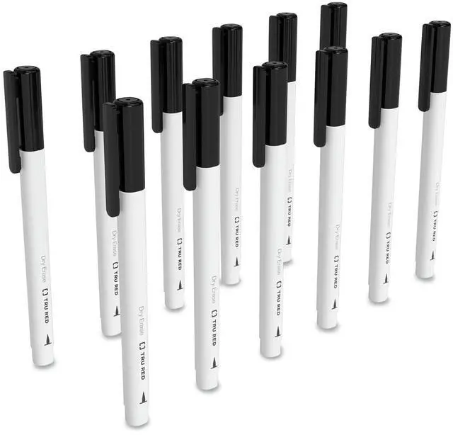 Main image of Dry Erase Marker Pen-Style Extra-Fine Bullet Tip Black Dozen TR61438CC