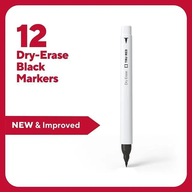 Alt view image 2 of 7 - Dry Erase Marker Pen-Style Extra-Fine Bullet Tip Black Dozen TR61438CC