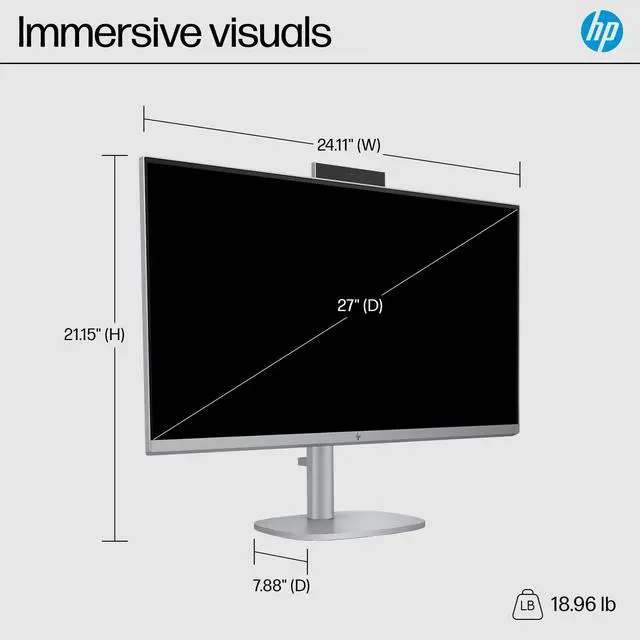 Alt view image 5 of 7 - HP OmniStudio X 27" Touchscreen AiO Computer U7-155H 16GB 1TB SSD W11H