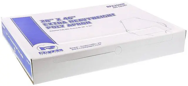Alt view image 3 of 3 - Heavyweight Poly Aprons 28 x 46 1.77 mil One Size Fits All White 500/Carton RPA20HW