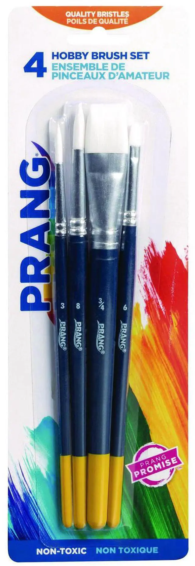 Main image of Prang Hobby Four-Brush Set Assorted Synthetic Flat; Round X94006