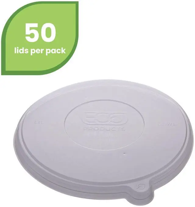 Alt view image 3 of 7 - Eco-Products EP-BLRLID Worldview 100 Percent Recycled Content Lid - 7.93" Diameter x 0.6" height - Clear - 400/Carton