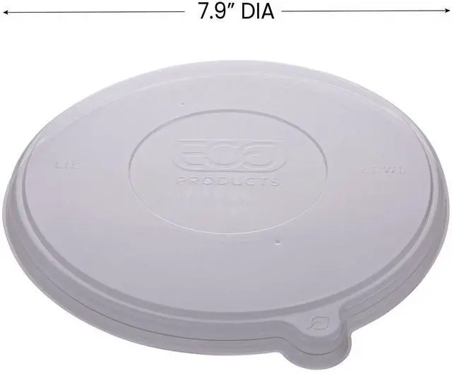 Alt view image 4 of 7 - Eco-Products EP-BLRLID Worldview 100 Percent Recycled Content Lid - 7.93" Diameter x 0.6" height - Clear - 400/Carton