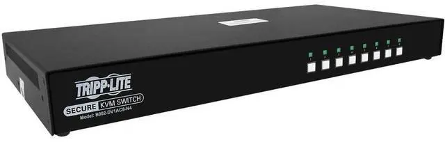 Main image of Tripp Lite B002-DV1AC8-N4 Secure KVM 8-Port Switch - Single Head - DVI to DVI, NIAP PP4.0 - Black - Supports HD resolutions up to 2560 x 1600 @ 60 Hz for crystal-clear video
