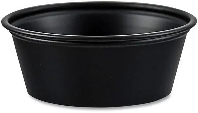 Main image of Dart Plastic Souffle Cup 1.5oz Black 2500/Case P150BLK