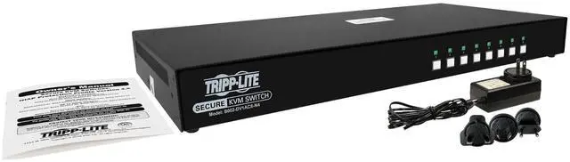 Alt view image 3 of 4 - Tripp Lite B002-DV1AC8-N4 Secure KVM 8-Port Switch - Single Head - DVI to DVI, NIAP PP4.0 - Black - Supports HD resolutions up to 2560 x 1600 @ 60 Hz for crystal-clear video
