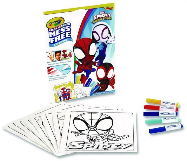 Main image of Spidey and His Amazing Friends Color Wonder Kit Includes Five Markers Ages 3 and Up 18 Pages 752784