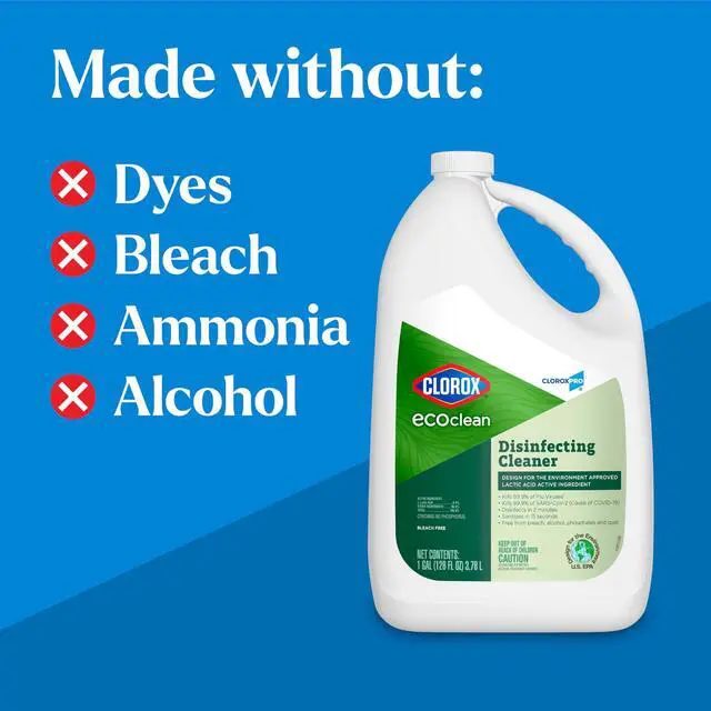 Alt view image 5 of 7 - Clorox Pro EcoClean Disinfecting Cleaner Unscented 128 oz Refill Bottle 4/Carton 60094CT