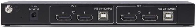 Alt view image 4 of 7 - StarTech 2-Port Dual-Monitor DisplayPort KVM Switch with Dual View Video Matrix- 4K 60Hz - 4x USB Hub Ports - Hotkey Switching - DP 1.2 Matrix KVM   P2ADD121D-KVM-SWITCH