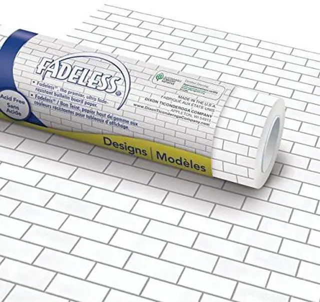 Main image of Pacon Fadeless Bulletin Board Art Paper Subway Tile 4x50ft White 1Ct P0057505