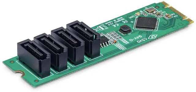 Alt view image 5 of 5 - StarTech 4-Port M.2 to SATA Adapter Card, ASM1064 Chipset TA 4P-SATA-M2-ADAPTER