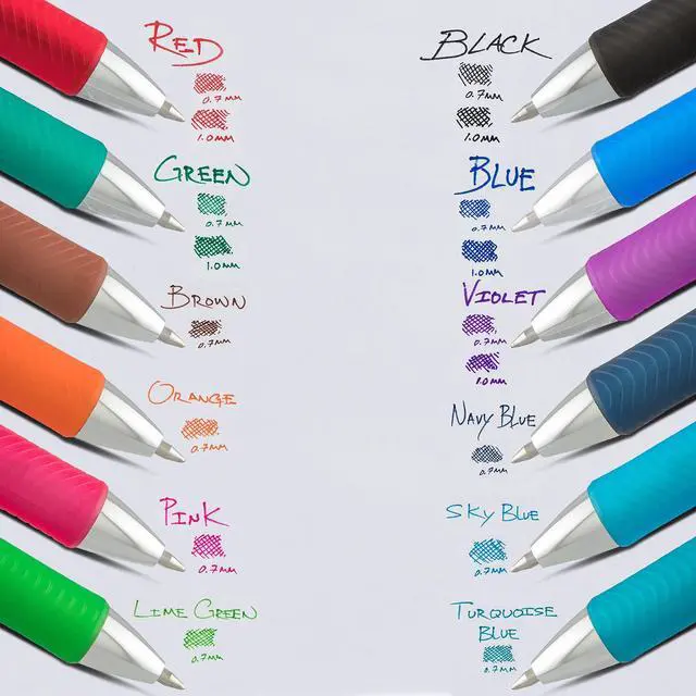 Alt view image 7 of 7 - Pentel EnerGel RTX Gel Pen Retractable Bold Assorted Ink 5/Pk BL80BP5M