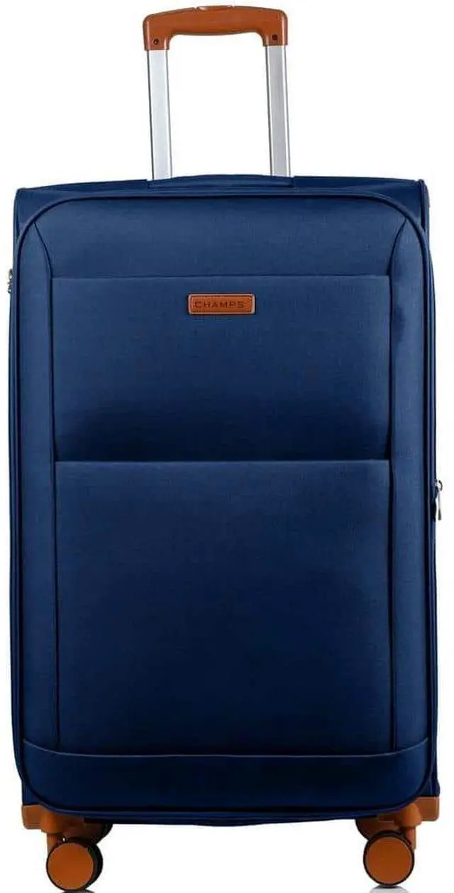 Alt view image 2 of 6 - CHAMPS Classic Collection 3-piece Softside Luggage set Navy with Spinner Wheels