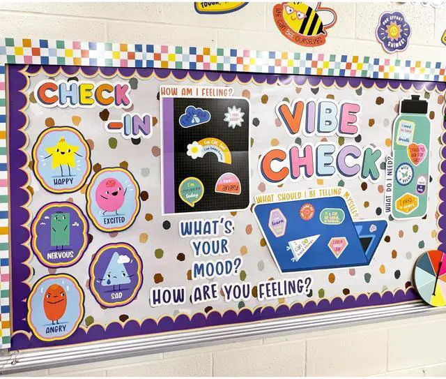 Alt view image 7 of 7 - Decorative Bulletin Board Set 51-Piece Set We Stick Together: Vibe Check 14.1" x 17.9" Multicolor 110584