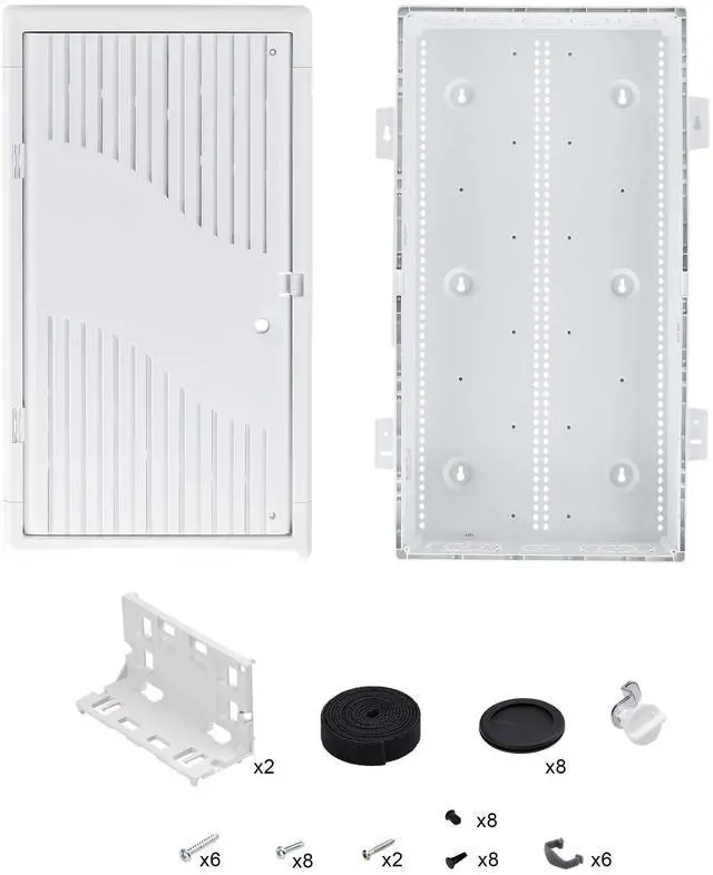 Alt view image 4 of 7 - StarTech 28-Inch Wall-Mount Media Enclosure - Cable Management Box for Network Distribution - Structured Media Enclosure - Mounting Fixtures and Modules Included   28P1-MEDIA-ENCLOSURE
