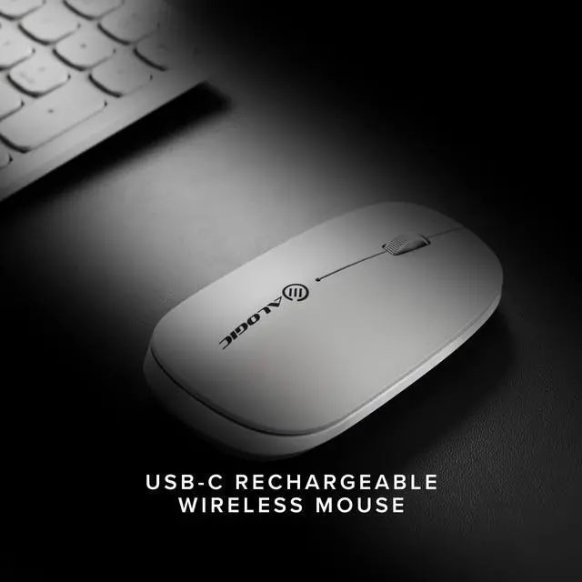 Alt view image 3 of 5 - Alogic Echelon USB-C Rechargeable Wireless Mouse White AMBT4KWH