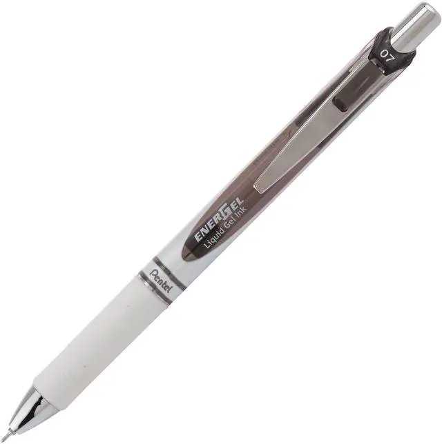 Alt view image 2 of 5 - Pentel EnerGel Pearl Gel Pen Retractable Medium Black Ink Dozen BLN77PWA