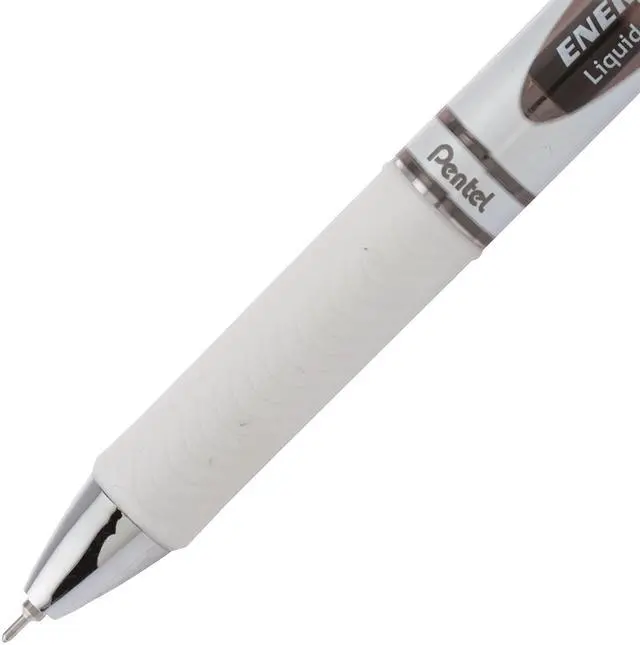 Alt view image 5 of 5 - Pentel EnerGel Pearl Gel Pen Retractable Medium Black Ink Dozen BLN77PWA