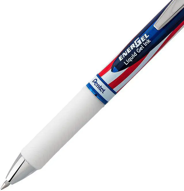 Alt view image 4 of 5 - EnerGel RTX Stars and Stripes Gel Pen Retractable Medium 0.7 mm Black Ink Dozen