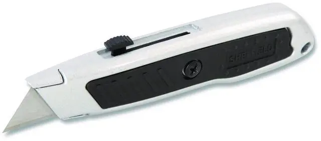 Main image of Retractable Utility Knife 1.25" Blade 3.5" Plastic Handle Black/Gray 12243