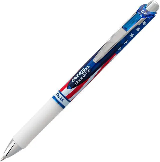 Alt view image 5 of 5 - EnerGel RTX Stars and Stripes Gel Pen Retractable Medium 0.7 mm Black Ink Dozen