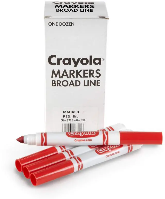 Main image of Crayola Marker Broad Tip Red 12Ct 587700038