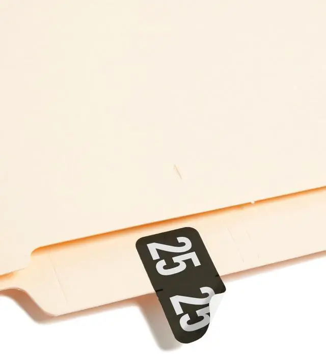 Alt view image 2 of 3 - Yearly End Tab File Folder Labels 25 0.75 x 1.5 Black 500/Roll 68325