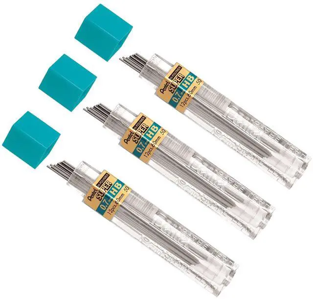 Alt view image 4 of 4 - Super Hi-Polymer Lead Refill, 0.7 mm, HB, Black, 36/Pack