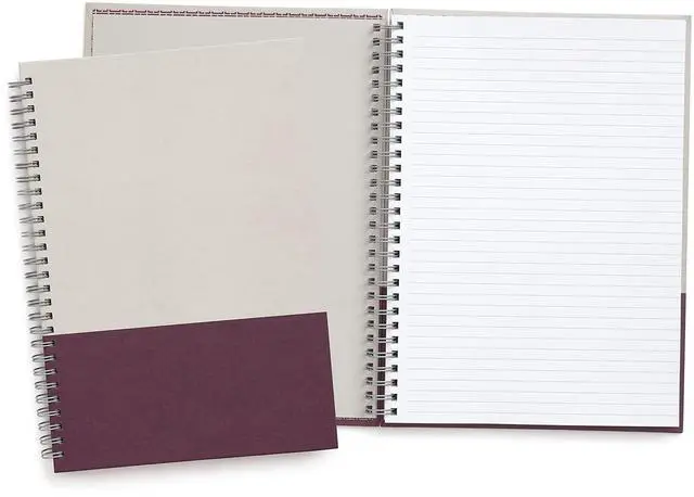 Alt view image 2 of 7 - TRU RED Wirebound Hardcover Notebook Gray/Purple 9.5x6.5 80 Sheets TR55742