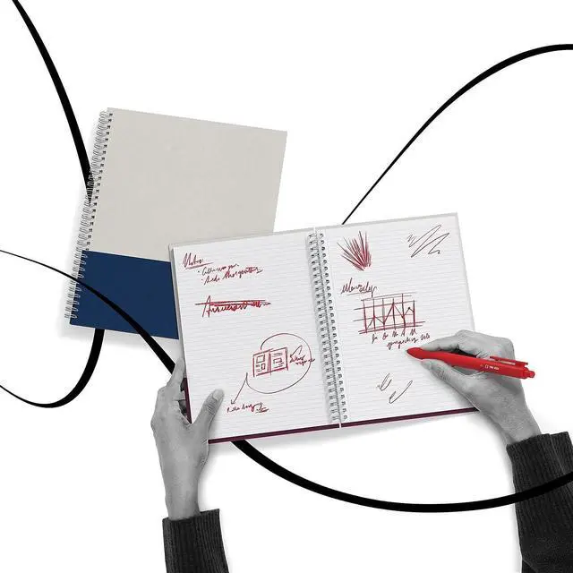 Alt view image 7 of 7 - TRU RED Wirebound Hardcover Notebook Gray/Purple 9.5x6.5 80 Sheets TR55742