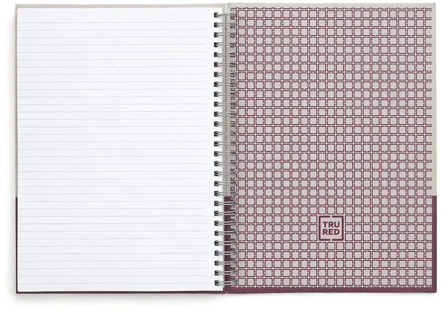 Alt view image 5 of 7 - TRU RED Wirebound Hardcover Notebook Gray/Purple 9.5x6.5 80 Sheets TR55742