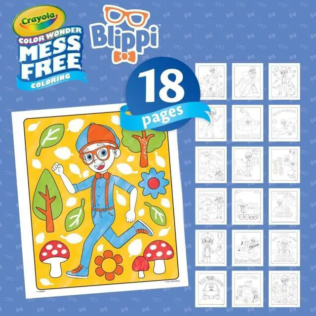 Alt view image 5 of 5 - Crayola Blippi Color Wonder Kit, 18 Coloring Pages, 5 Markers 75-2726