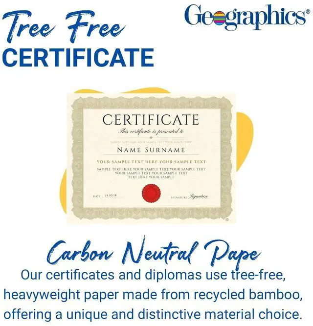 Alt view image 2 of 7 - Tree Free Award Certificates 8.5 x 11 Natural with Gold Braided Border 15/Pack 49008