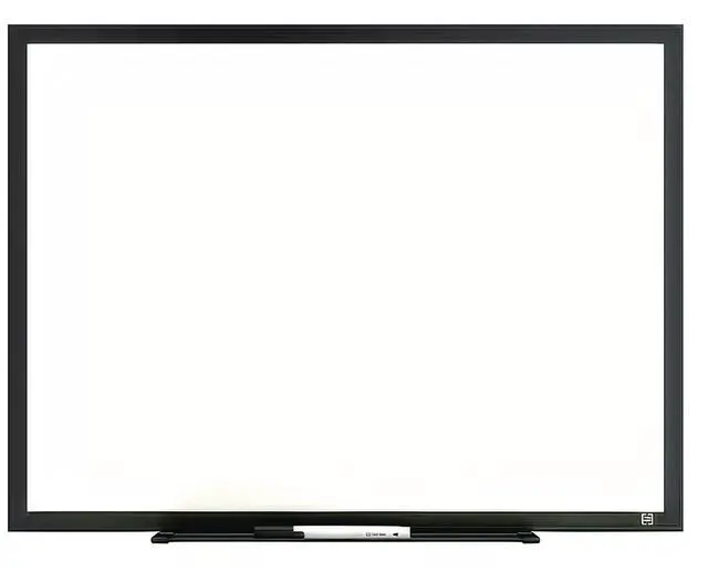 Main image of Melamine Dry Erase Board 24" x 18" White Surface Black Aluminum Frame TR59362