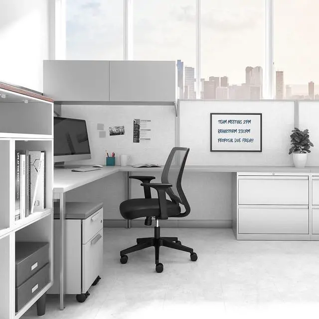 Alt view image 2 of 7 - Melamine Dry Erase Board 24" x 18" White Surface Black Aluminum Frame TR59362