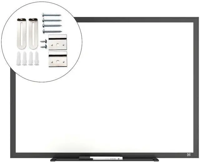 Alt view image 5 of 7 - Melamine Dry Erase Board 24" x 18" White Surface Black Aluminum Frame TR59362
