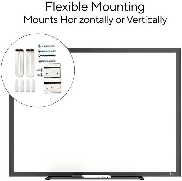 Alt view image 7 of 7 - Melamine Dry Erase Board 24" x 18" White Surface Black Aluminum Frame TR59362