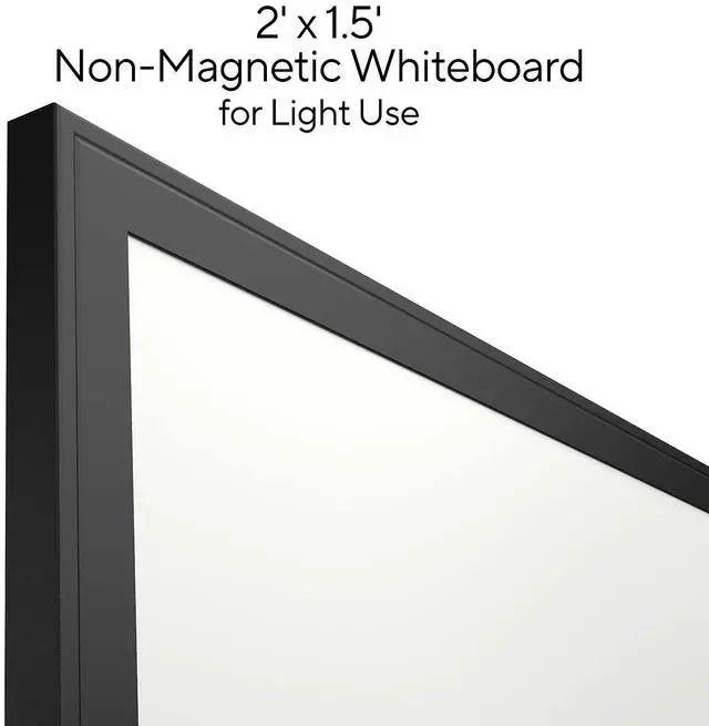 Alt view image 6 of 7 - Melamine Dry Erase Board 24" x 18" White Surface Black Aluminum Frame TR59362