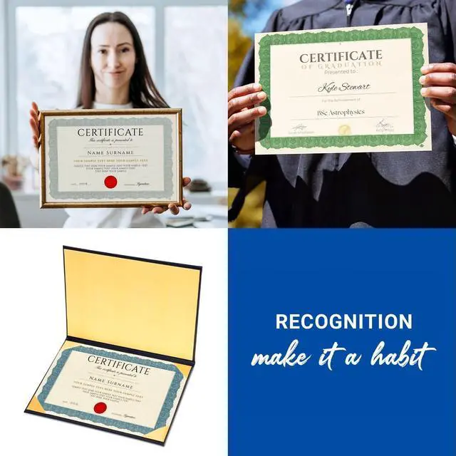 Alt view image 5 of 7 - Tree Free Award Certificates 8.5 x 11 Natural with Gold Braided Border 15/Pack 49008