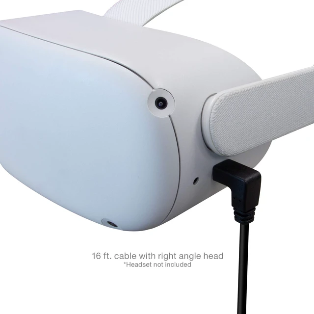 Alt view image 5 of 5 - Hyperkin PC 16ft Angled USB-C to USB-A Cable for Oculus Quest 2 M07479 -