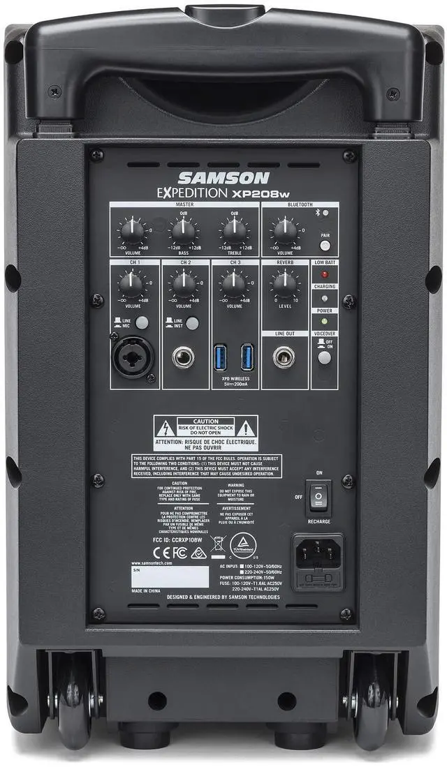 Alt view image 4 of 5 - Samson Expedition XP208w Portable PA System, XP208W (XP208W),Gray